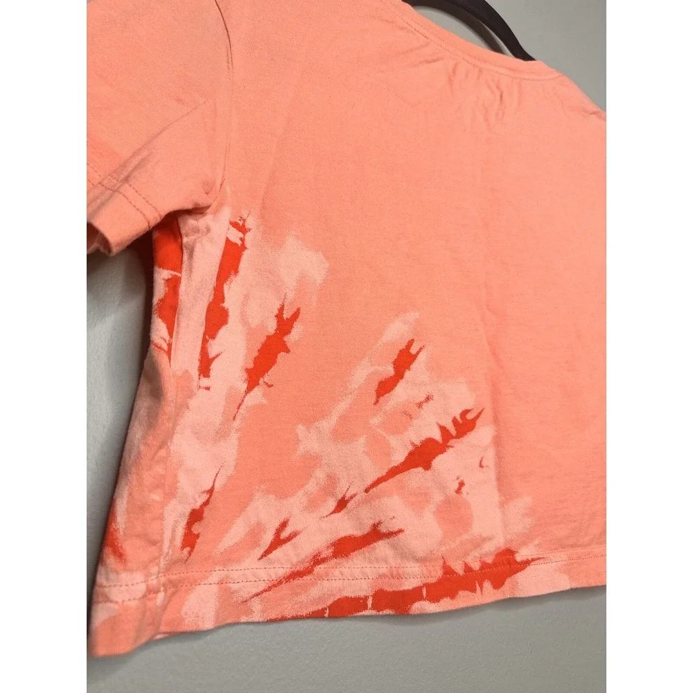 The nike tee crop top size XS t‎ shirt Peach short sleeve logo The Dye RARE